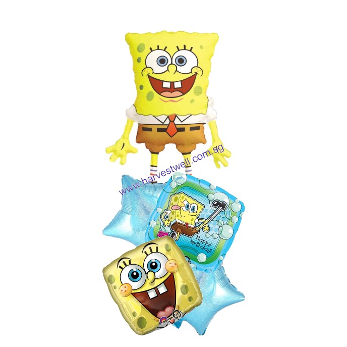 Spongebob Squarepants Happy Birthday Balloon Bouquet Singapore